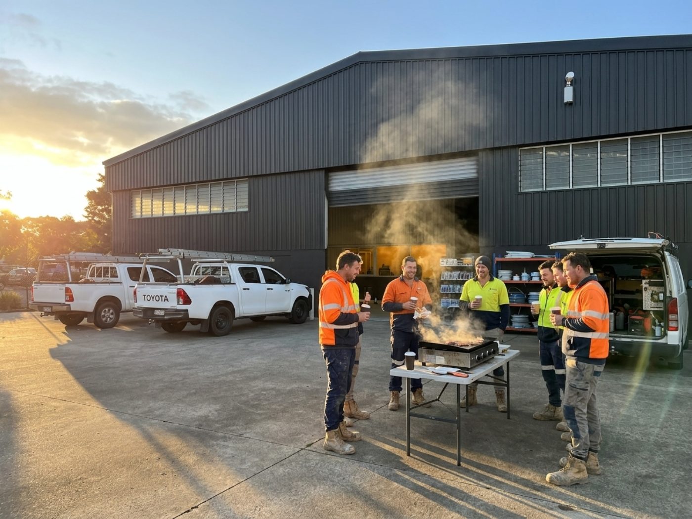 Monday morning BBQ at the branch
